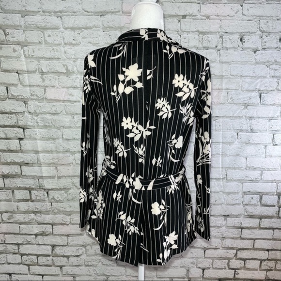 MILAN KISS Black White Floral Jacket Medium - Picture 5 of 16